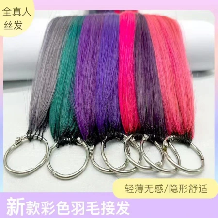 Second-generation feather hair extensions, full-color hair extensions, full-color hair picking and dyeing, ear-hanging hair dyeing, wig pieces, seamless picking and dyeing, long extension, and can be permed Second-generation feather hair extensions, full-color hair extensions, full-color hair picking and dyeing, ear-hanging hair dyeing, wig pieces, seamless picking and dyeing, long extension, and can be permed